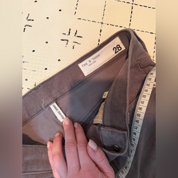 Rag & Bone- High Rise Skinny Corduroy Denim in Nickel 28 - Picture 9 of 11